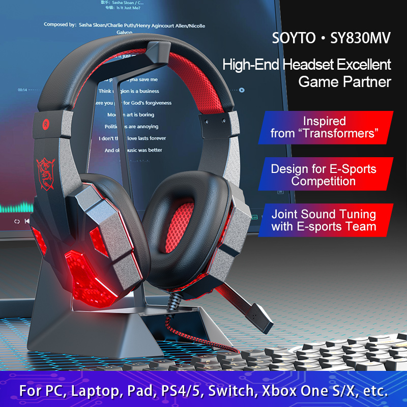 Gaming Headset With Mic Rgb - 7.1 surround sound-gamingheadset - Bekabelde USB/3,5