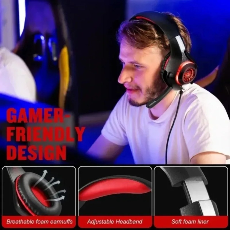 Gaming Headset With Mic Rgb - Bedrade Gaming Headset Over Ear met