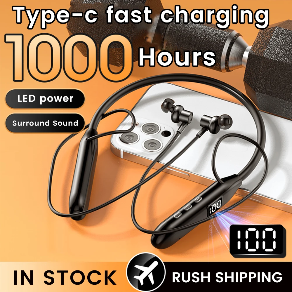 Magnetic Neckband Sports Earphones - Olaf Draadloze Koptelefoon Bluetooth5.3 Koptelefoon In-Ear