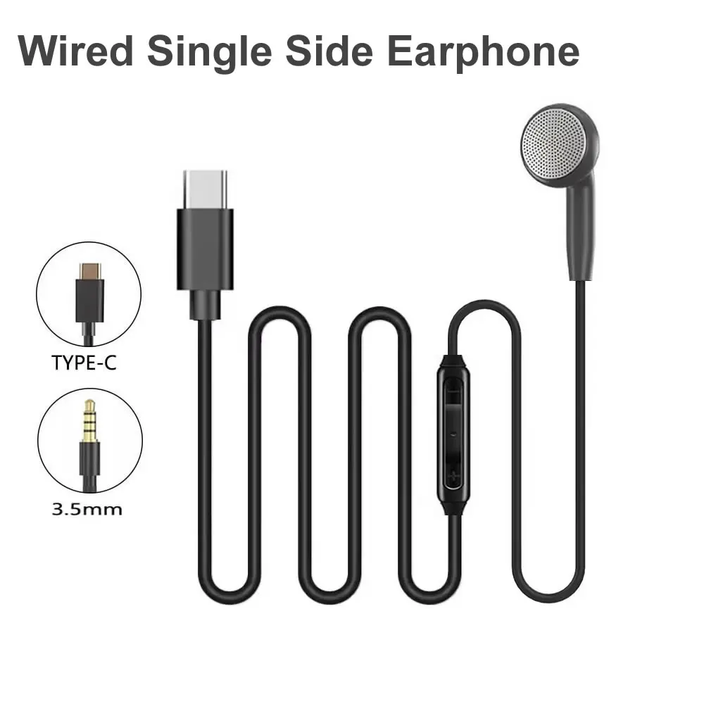 Type C Wired Earphones With Mic - USB C Enkelzijdige hoofdtelefoon voor Samsung
