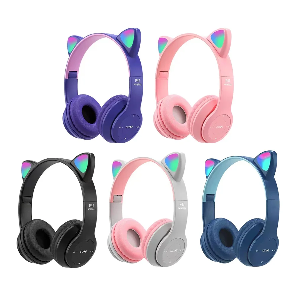 Cat Ear Bluetooth Headset Led - Leuke kattenoor Bluetooth-compatibele headset met LED