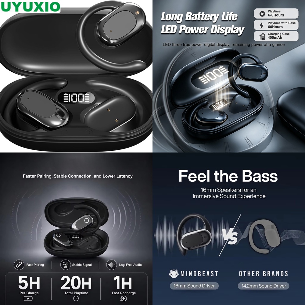 Bone Conduction Running Headphones - Open-ear oordopjes en draadloze headset plus