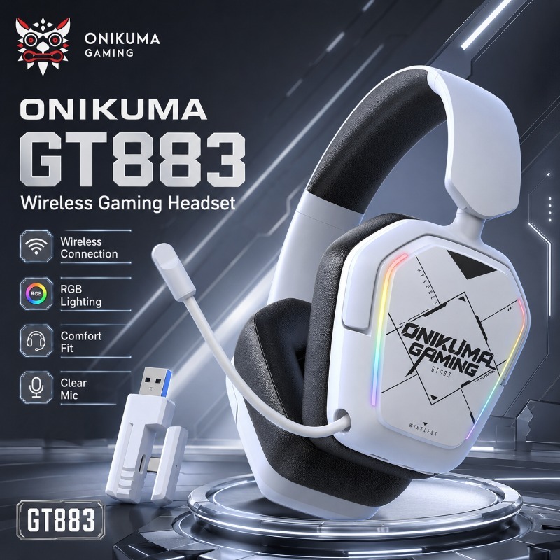 Gaming Headset With Mic Rgb - ONIKUMA GT883 Draadloze Gaming Headset Bluetooth