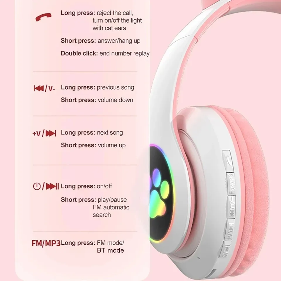Nieuwste STN-28 Draadloze Head - Cat Ear Bluetooth Headset Led recensie en prijs