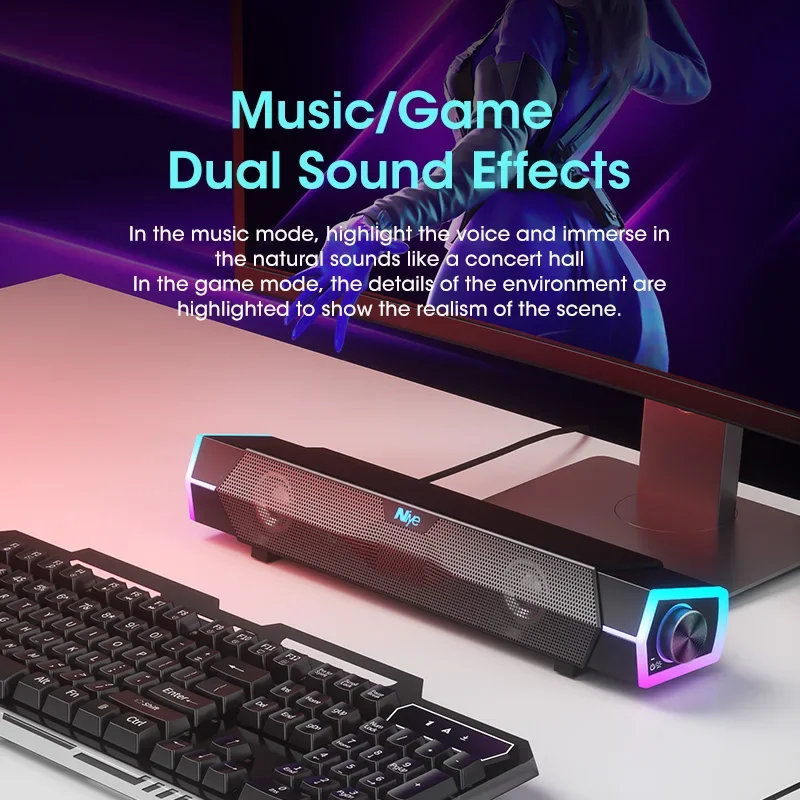 4d Stereo Soundbar Pc Speaker  - Rgb Computer Soundbar For Pc recensie en prijs