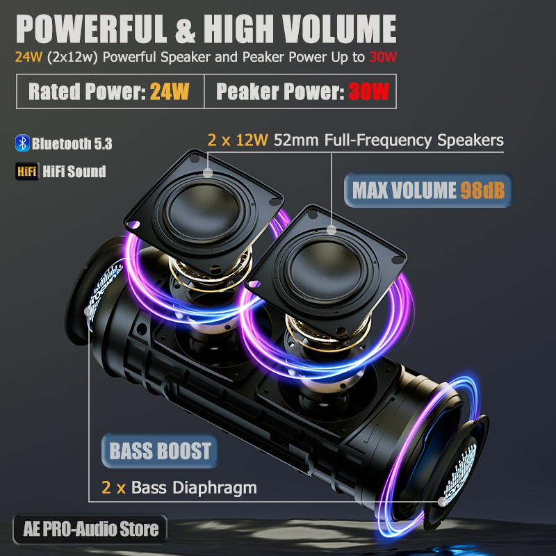 30W draagbare Bluetooth-luidsp - Portable Bluetooth Speaker Waterproof Ipx7 recensie en prijs