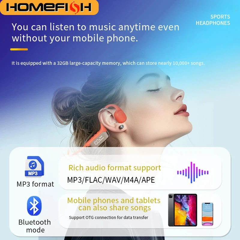 IPX8 waterdichte beengeleiding - Open Ear Air Conduction Headphones recensie en prijs