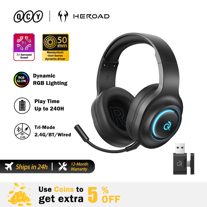 QCY Heroad V200 Gaming Headset - Anc Wireless Over Ear Headphones recensie en prijs
