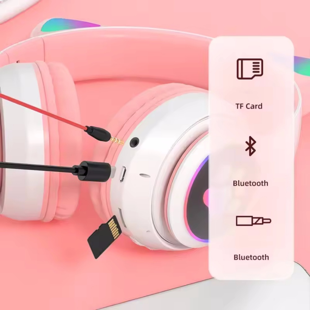 Leuke Bluetooth-compatibele he - Cat Ear Bluetooth Headset Led recensie en prijs